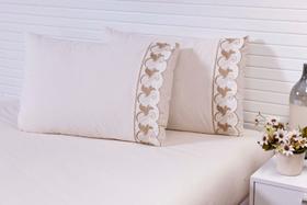 4 Fronhas Barrado Richileu 50 X 70 100% Algodão 200 FioS 4 Fronhas Barrado Richileu 50 X 70 100% Algodão 200 FioS