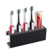4 furos ganchos de pasta de dentes Toothbrush Holder Wall Mounted Hold