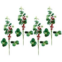 4 Galho Pick Folhagem Berries Arvore De Natal Guirlanda 54Cm 4 Galho Pick Folhagem Berries Arvore De Natal Guirlanda 54Cm