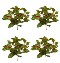 4 Galhos de Buquês de Folhagem Cóleus, Singônia Tampala, Artificial Decoração Arranjo Muro Parede 4 Galhos de Buquês de Folhagem Cóleus, Singônia Tampala, Artificial Decoração Arranjo Muro Parede