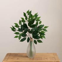 4 Galhos de Folhagem Fícus plantas de plástico artificial realista para decoração e muro inglês