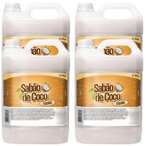 4 Galões de Sabão Liquido para Lavar roupa Coco 5 Litros