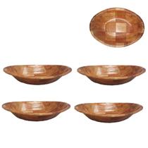 4 Gamelas Travessa Tigela Bambu Servir Petiscos Cozinha 4 Gamelas Travessa Tigela Bambu Servir Petiscos Cozinha