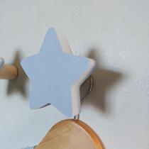 4 Ganchos de parede pendurador Colorido MDF Estrela