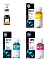 4 Garrafas Tinta Gt53 Preto Gt52 Magenta, Ciano E Amarelo - EPS