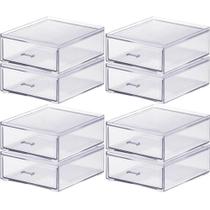 4 Gaveteiros Acrílico Duplos Organizador Penteadeira Porta Joias Escritório Cinquetti
