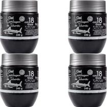 4 Gel Desodorante Massageador Bio Instinto Cartilagem de Tubarão 18 Ervas Pote 240g