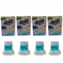 4 Gel Sanitário Adesivo Vaso Lavanda Marine Limão Floral Pinho Eucalipto 7g Marca Aplik - Envio Já