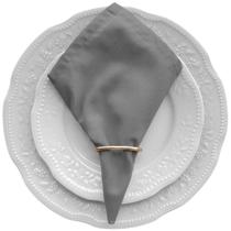 4 Guardanapos 30cm X 30cm Com Anéis Tecido Percal 180 Fios