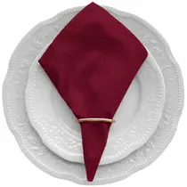 4 Guardanapos 30cm X 30cm Com Anéis Tecido Percal 180 Fios