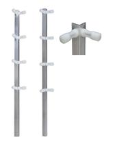 4 Hastes de canto 75cm para Cerca Elétrica c 8 Isoladores