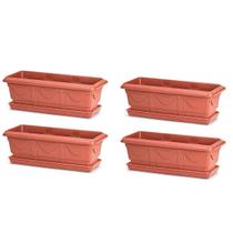 4 Jardineira Floreira Romana Cerâmica 50cm Nutriplan + Prato 4 Jardineira Floreira Romana Cerâmica 50cm Nutriplan + Prato