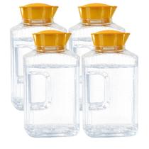 4 Jarra Garrafa De Água Suco Geladeira Tampa Higiênica 1,7l -
