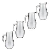 4 Jarras Vidro P/ Suco Água Tango Resistente 1,5L Nadir