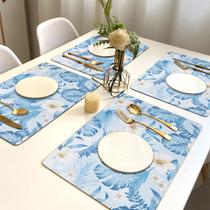 4 Jogo Americano Botânica Az Impermeável Pvc 4 Lugares