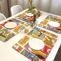 4 Jogo Americano Cerveja Retrô Impermeável Pvc 4 Lugares