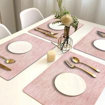 4 Jogo Americano Juta Rosa Impermeável Limpa Facil Pvc - IDEALIZA
