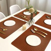 4 Jogo Americano Mesa Posta Luxo Impermeável Pvc Trm Ca 4 Jogo Americano Mesa Posta Luxo Impermeável Pvc Trm Ca