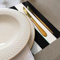 4 Jogo Americano Navy Alto Padrão Impermeável Pvc Br Pt