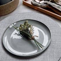 4 Jogo Americano Redondo Napoli Cinza Impermeável Pvc 4 Jogo Americano Redondo Napoli Cinza Impermeável Pvc