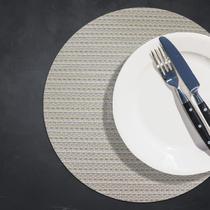 4 Jogo Americano Redondo Tela Trançado Trama Rústico MF