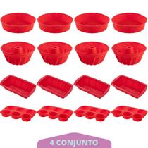 4 Jogo Formas Silicone Cupcake Redonda Espiral Pão Sortida - QUALITY HOUSE