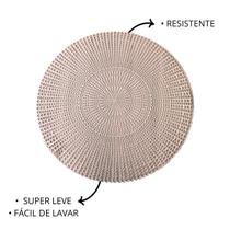 4 Jogos De Mesa Americano Redondo Para Prato 38,5cm Rosê