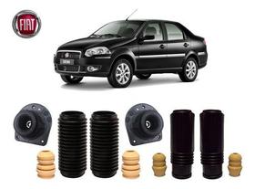 4 Kit Batente Coifa Coxim Amortecedor Dianteiro Traseiro Fiat Siena 2010 2011 2012