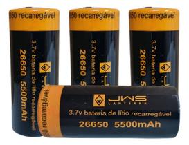 4 Kit Bateria Recarregável Lítio Jws 26650 5500mah 3.7v 4.2v