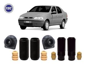 4 Kit Coxim Batente Coifa Amortecedor Dianteiro Traseiro Fiat Siena 2010 2011 2012