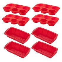 4 Kit Forma Cupcake Bolo + Forma Para Pão Sortida Silicone - QUALITY HOUSE 4 Kit Forma Cupcake Bolo + Forma Para Pão Sortida Silicone - QUALITY HOUSE