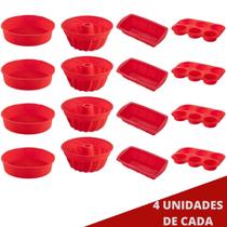 4 Kit Formas Silicone Redonda Espiral Pães Cupcake Sortida 4 Kit Formas Silicone Redonda Espiral Pães Cupcake Sortida