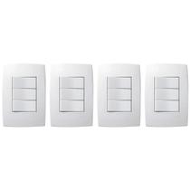 4 Kit Interruptor C/ Placa 3m Simples Branco 250v Pialplus 4 Kit Interruptor C/ Placa 3m Simples Branco 250v Pialplus