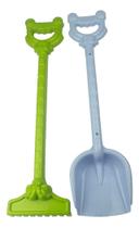 4 Kit Verão Praia Infantil Pá Rastelo Ferramenta Grande 45m