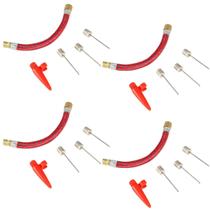 4 Kits bicos de bomba de ar agulha de pressão para Inflar Encher Bola Piscininha Aço Inoxidável