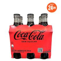 4 Kits Refrigerante Coca Cola Zero Açúcar 6x250ml Pack Econômico Garrafas Individuais