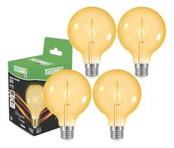 4 Lâmpada Filamento Led 3w Globo Retro Vintage G95 Taschibra