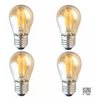 4 Lampada Filamento Led 4w Bolinha 2200k Quente E27 Ali32