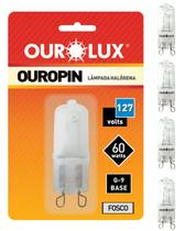 4 Lâmpada Halógena Bipino G9 60w 127v Ourolux Luz Amarelada 2800K