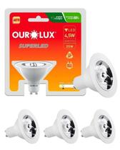 4 Lâmpadas Ar70 De Led 4,5w Bivolt 24 Graus Base Gu10 2700K Luz Amarela Ourolux