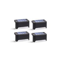 4 lâmpadas de led parede jardim cerca energia solar