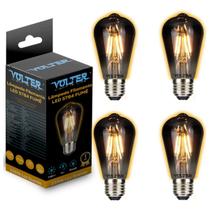 4 Lâmpadas Filamento Led Retrô Vintage St64 Fumê 4w Volter 4 Lâmpadas Filamento Led Retrô Vintage St64 Fumê 4w Volter