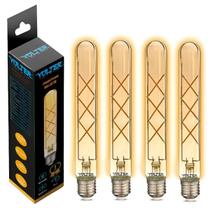 4 Lâmpadas Filamento Led T30 Retrô Volter 4w Biv 2200k E27 4 Lâmpadas Filamento Led T30 Retrô Volter 4w Biv 2200k E27