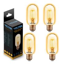 4 Lâmpadas Filamento Retrô Vintage Led T45 Edison 4w Volter Luz Branco-quente 110v/220v 4 Lâmpadas Filamento Retrô Vintage Led T45 Edison 4w Volter Luz Branco-quente 110v/220v