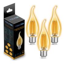 4 Lâmpadas Filamento Retrô Vintage Led Vela E27 4w Volter 4 Lâmpadas Filamento Retrô Vintage Led Vela E27 4w Volter