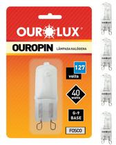 4 Lâmpadas Halógena Bipino G9 40w 127v Ourolux Luz Amarelada