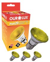 4 Lâmpadas Halógenas Decorativa Ourolux PAR20 50W 220V 30 Graus Base E27 Cor da Luz Amarela