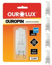 4 Lâmpadas Halógenas G9 40w 127v Clara Ourolux Cor da Luz Branco Quente 2800K 4 Lâmpadas Halógenas G9 40w 127v Clara Ourolux Cor da Luz Branco Quente 2800K