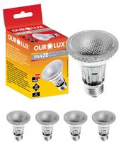 4 Lâmpadas Halógenas Ourolux PAR20 50W 220V E27 Luz Quente 2800K Amarela