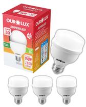 4 Lâmpadas LED 30w Bivolt Base E27 Cor Da Luz Branco Quente Ourolux